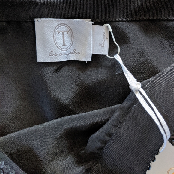 T Los Angeles Silk and Sequin Mini Skirt - Picture 4 of 7